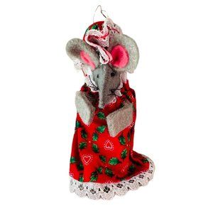 Retro Charm: 1970's Felt Mouse Ornament for Your Christmas Tree